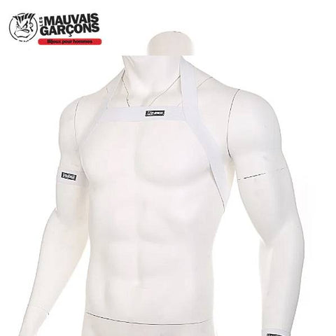 Harnais élastique pour homme , conçu pour mettre en valeur vos pectoraux et pimenter votre look.   ✔ Les frais de port sont offerts pour la France métropolitaine  ✔ Article expédié sous 24 heures, réception sous 2 à 3 jours pour la France