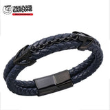 Bracelet homme élégant et vintage en cuir et d'un segment en acier 316 L qui accentue parfaitement le style du bracelet .   Longueur : 21 cm Largeur : 1.5 cm Fermoir à crochet aimanté  Matière : Cuir ✔ Les frais de port sont offerts pour la France métropolitaine  ✔ Article expédié sous 24 heures, réception sous 2 à 3 jours