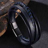 Bracelet homme élégant et vintage en cuir et d'un segment en acier 316 L qui accentue parfaitement le style du bracelet .