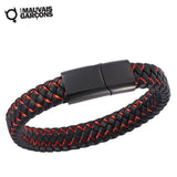 Bracelet homme élégant et vintage en cuir et d'un segment en acier 316 L qui accentue parfaitement le style du bracelet .